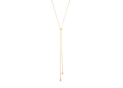 Yellow Gold Plated Long Designer Lariat Y Necklace